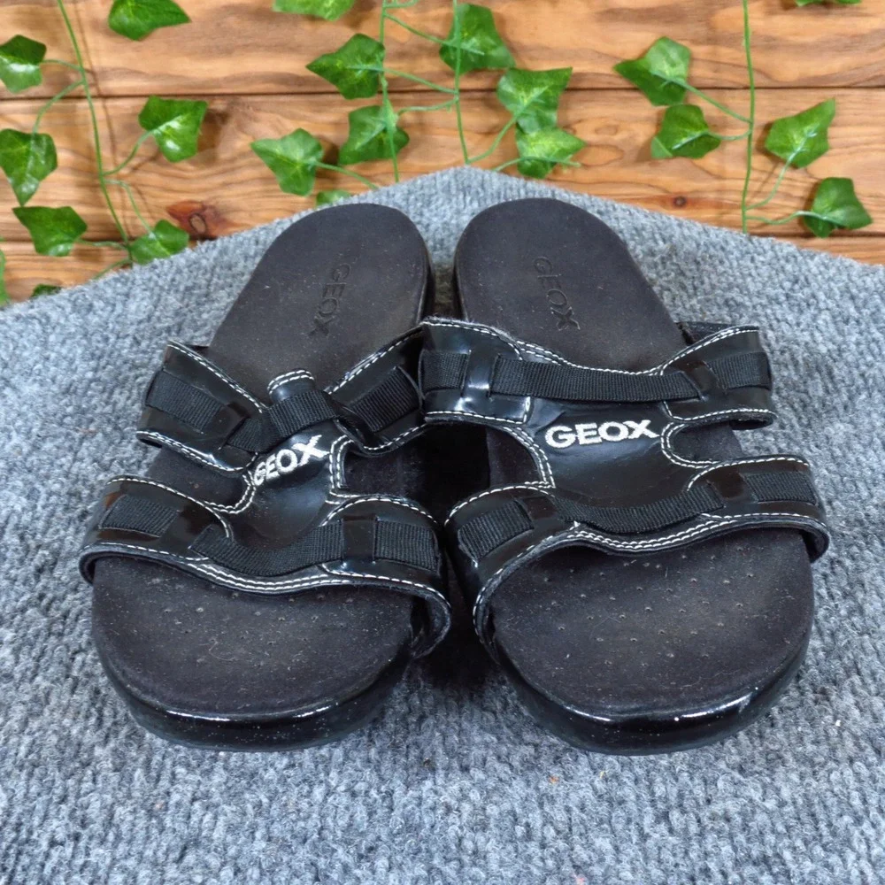 Geox Kids Unisex Slide Sandal Size 5 Casual Everyday‎ Black Synthetic